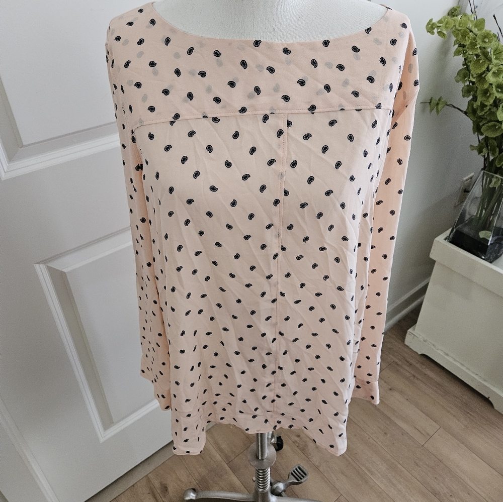 Loft pink dotted blouse